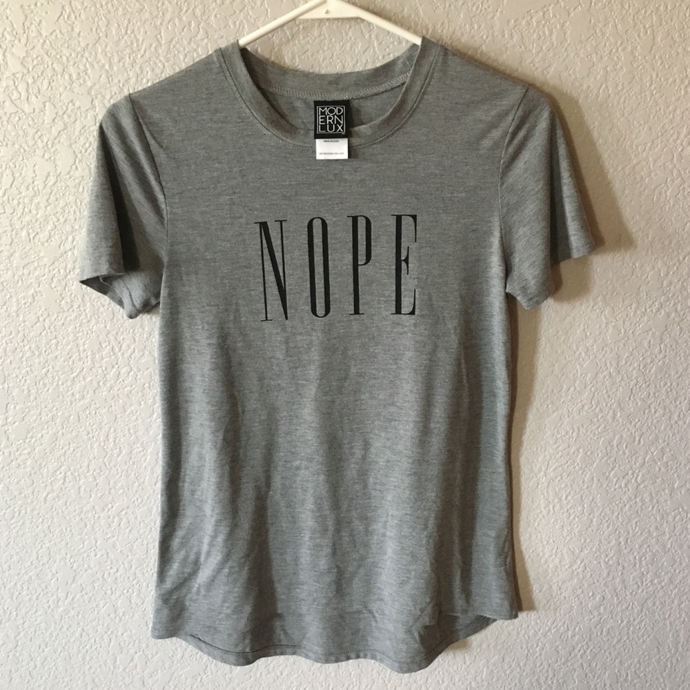 “NOPE” grey graphic tee